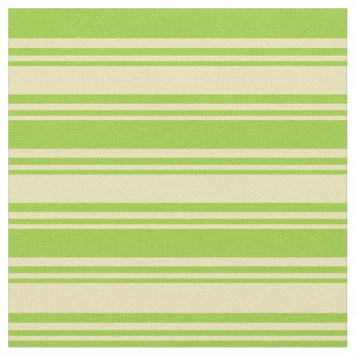 Tan & Green Lines Pattern Fabric
