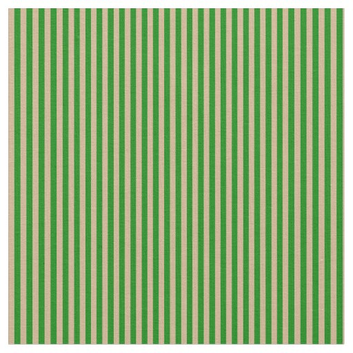 Tan & Green Striped/Lined Pattern Fabric