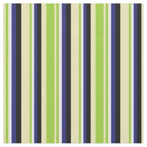 Tan, Green, White, Midnight Blue & Black Colored Fabric