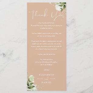 Tan Greenery Wedding Thank You Place Card