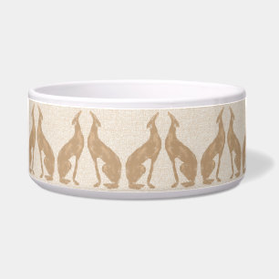 Tan Greyhound Ceramic Pet Bowl