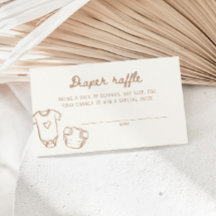 Tan Hand Drawn Baby Shower Diaper Raffle