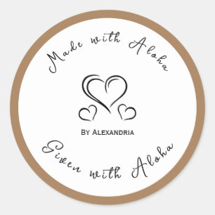 Tan handmade homemade made with aloha sticker