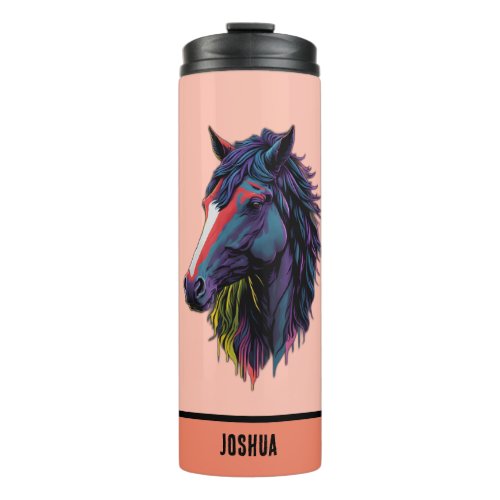 Tan Horse theme for Equestrian Enthusiasts Thermal Tumbler