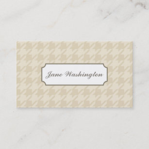 Tan houndstooth Business Card