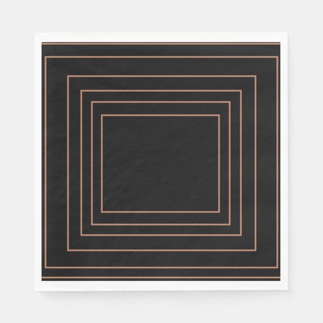 Tan Interior Square Design Napkins (Front)