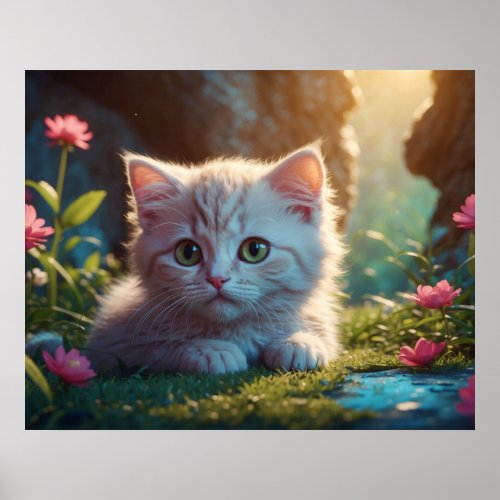  Tan Kitty AP68 54 Fluffy Feline Kitten Poster