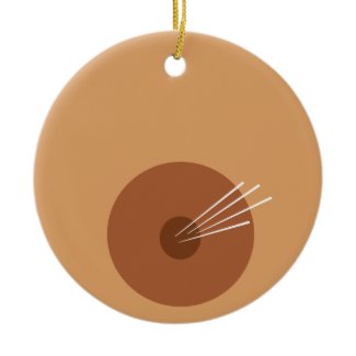 Tan Lactating Breast Ornament (double-sided)
