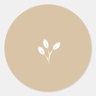 Tan, Leaf, Leaves, graphic, logo Classic Round Sticker