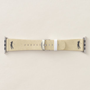 Tan Leather Golf Design Apple Watch Band