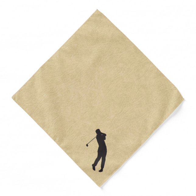 Tan Leather Golf Design Bandana (Front)