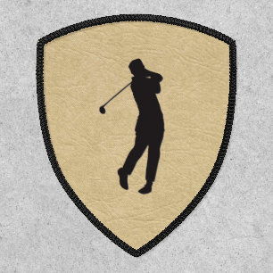 Tan Leather Golf Design Patch