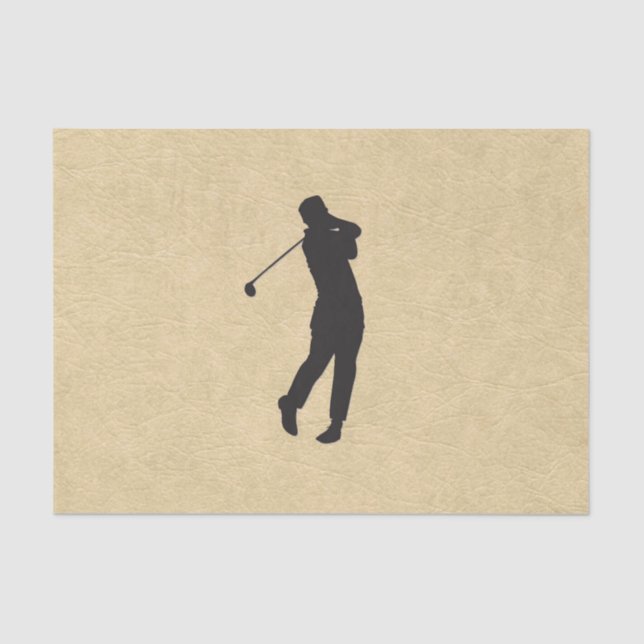 Tan Leather Golf Design Tissue Paper (Front)