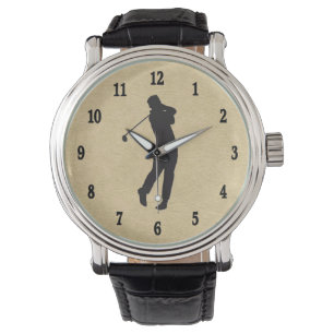 Tan Leather Golf Design Watch