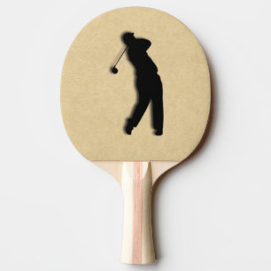 Tan Leather Golf Ping-Pong Paddle