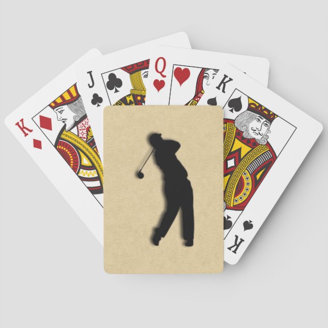 Tan Leather Golf Poker Cards (Back)