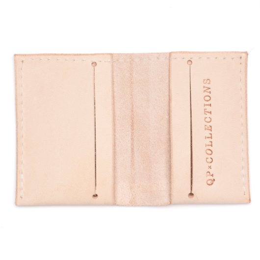 Tan Leather Slim Wallet (Open)