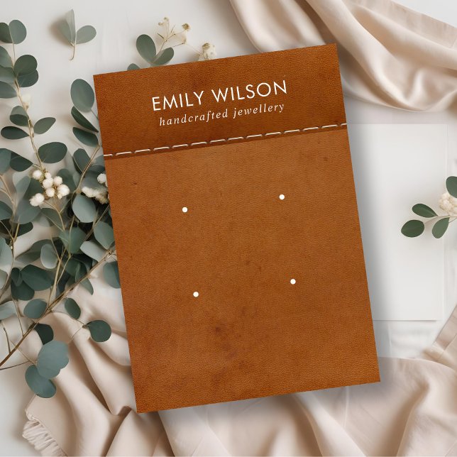 TAN LEATHER TEXTURE 2 STUD EARRING DISPLAY CARD (Creator Uploaded)