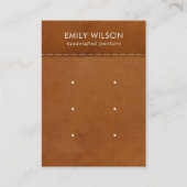TAN LEATHER TEXTURE 3 STUD EARRING DISPLAY CARD (Front)