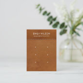 TAN LEATHER TEXTURE 3 STUD EARRING DISPLAY CARD (Standing Front)