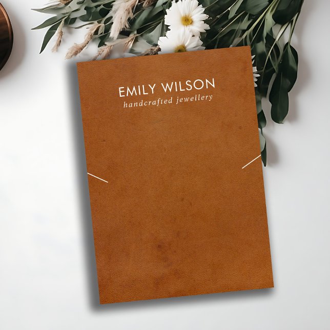 TAN LEATHER TEXTURE NECKLACE BRACELET DISPLAY CARD (Creator Uploaded)