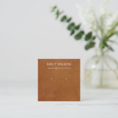 TAN LEATHER TEXTURE STUD EARRING DISPLAY CARD (Standing Front)