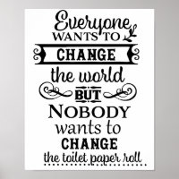 Tan Linen Look Change the Toilet Paper Bathroom