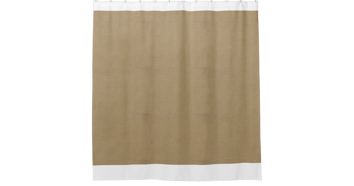 Tan linen Texture Shower Curtain Zazzle