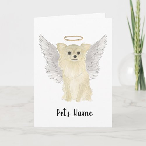 Tan Long Haired Chihuahua Sympathy Memorial Card