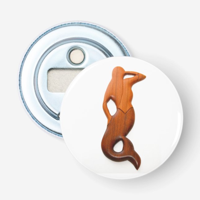 tan lookout mermaid bottle opener (Front)