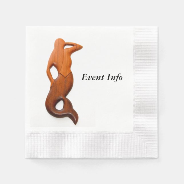 tan lookout mermaid paper napkins (Front)