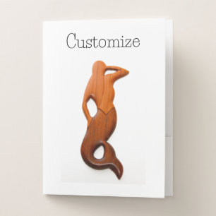 tan lookout mermaid pocket folder