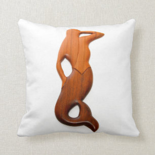 tan lookout mermaids Thunder_Cove Throw Pillow