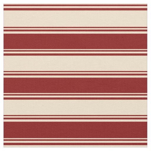 Tan & Maroon Colored Lined/Striped Pattern Fabric