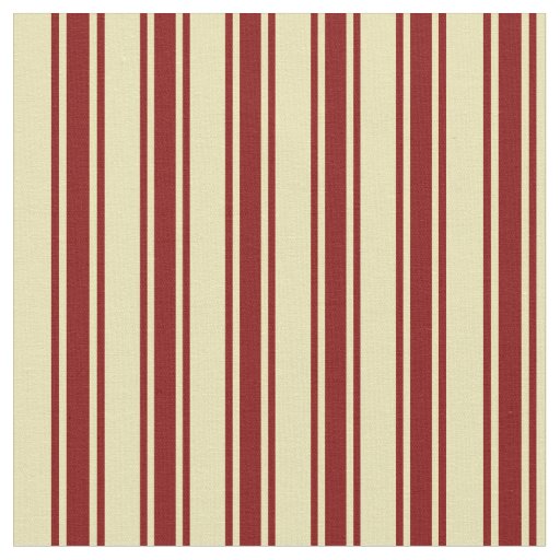 Tan & Maroon Colored Lined/Striped Pattern Fabric
