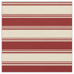 [ Thumbnail: Tan & Maroon Colored Lines/Stripes Pattern Fabric ]