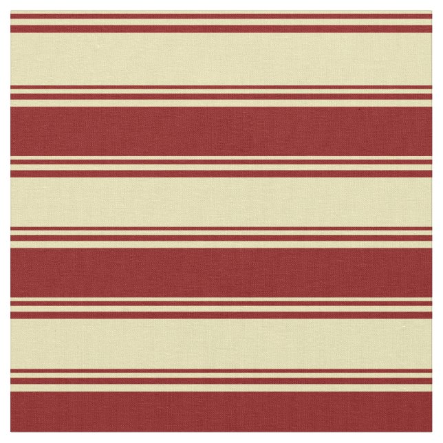 Tan & Maroon Colored Pattern of Stripes Fabric (Close Up)