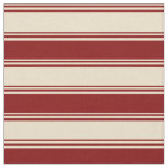 [ Thumbnail: Tan & Maroon Lined/Striped Pattern Fabric ]