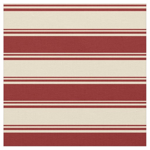 Tan & Maroon Lined/Striped Pattern Fabric