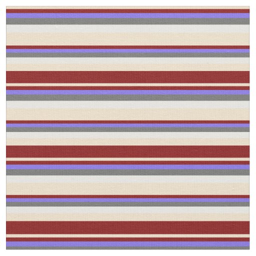 Tan, Maroon, Medium Slate Blue, Dim Gray & White Fabric