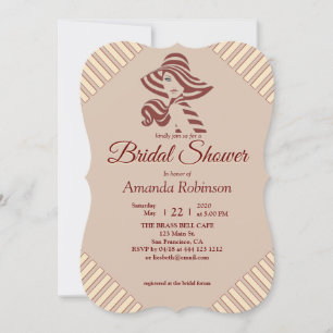 Tan - Marsala Wine & Modern of Pink Invitation