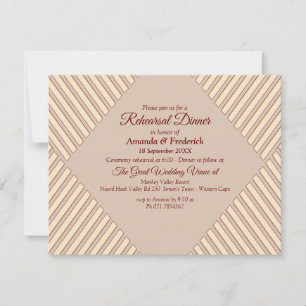 Tan -Marsala Wine & twist of Pink Rehearsal Dinner Invitation