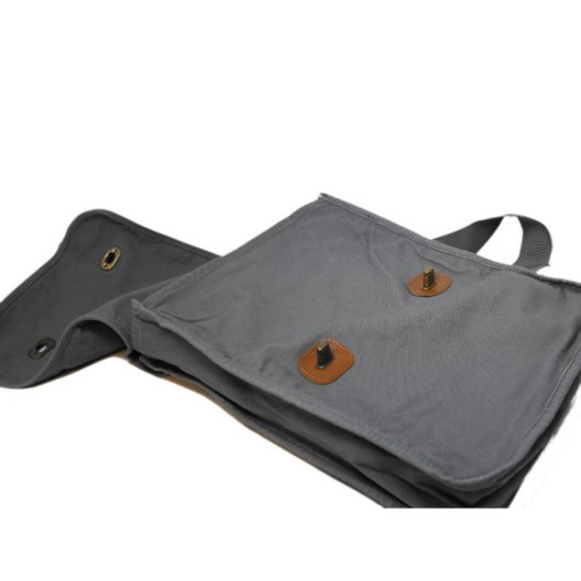 Tan Messenger Bag w/ Anonymous Vendetta Print (3/4 Open)