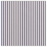 [ Thumbnail: Tan & Midnight Blue Striped/Lined Pattern Fabric ]