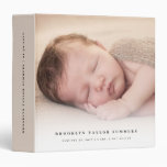 Tan Minimalist Modern New Baby's First Year Photo 3 Ring Binder