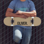 Tan Modern Name | Classic Trendy  Skateboard<br><div class="desc">Tan Modern Personalized Name | Classic Trendy skateboard.</div>