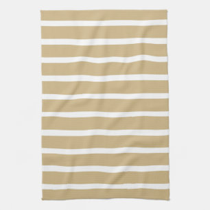 Tan Neutral Stripes Kitchen Towel