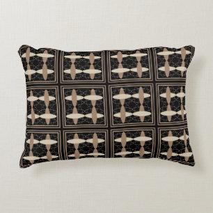 Tan on Black Accent Pillow