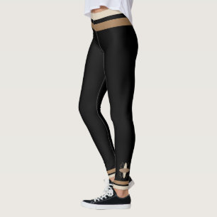 Tan on Black  Leggings