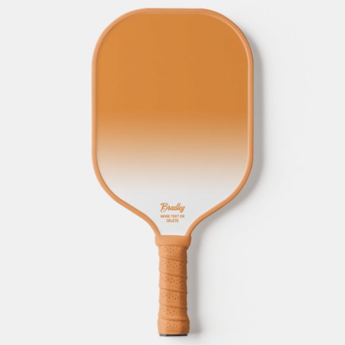 Tan Orange Ombre Gradient Custom Text Cool Retro Pickleball Paddle